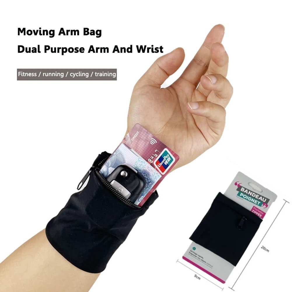 Running Arm Bags Cycling Pocket Wristband Wallets to store safe fitness items
