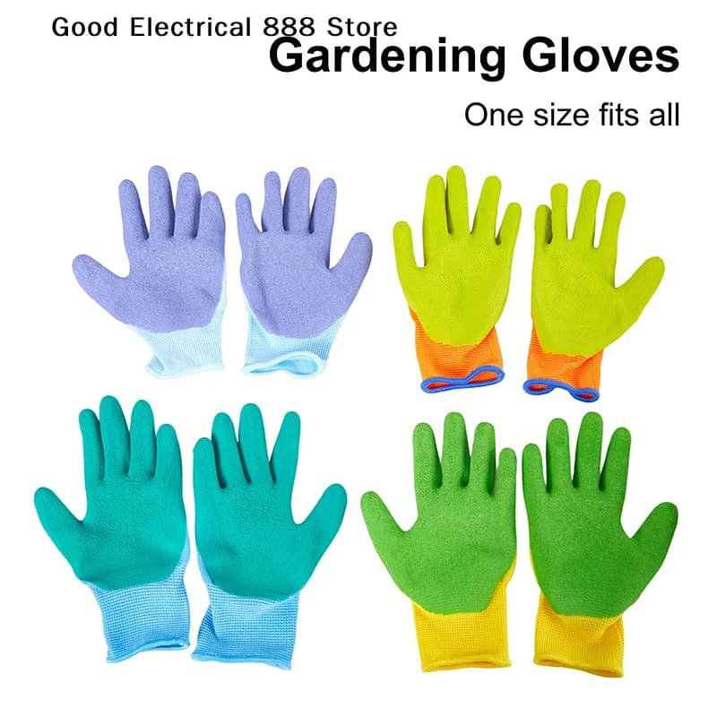 【GE】Guanti di protezione per bambini fai-da-te, resistenti, impermeabili, antiscivolo, per lavoro in giardino, guanti in lattice per bambini, resistenti alle perforazioni, per cucina
