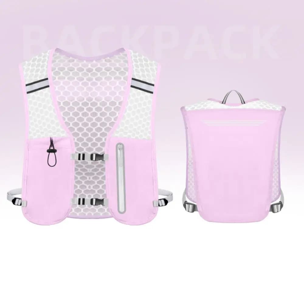 Reflective Reflective Running Vest Pack Waterproof 2L Running Hydration Vest Bag with 500ml Bottle Adjustable Water Chest Pack