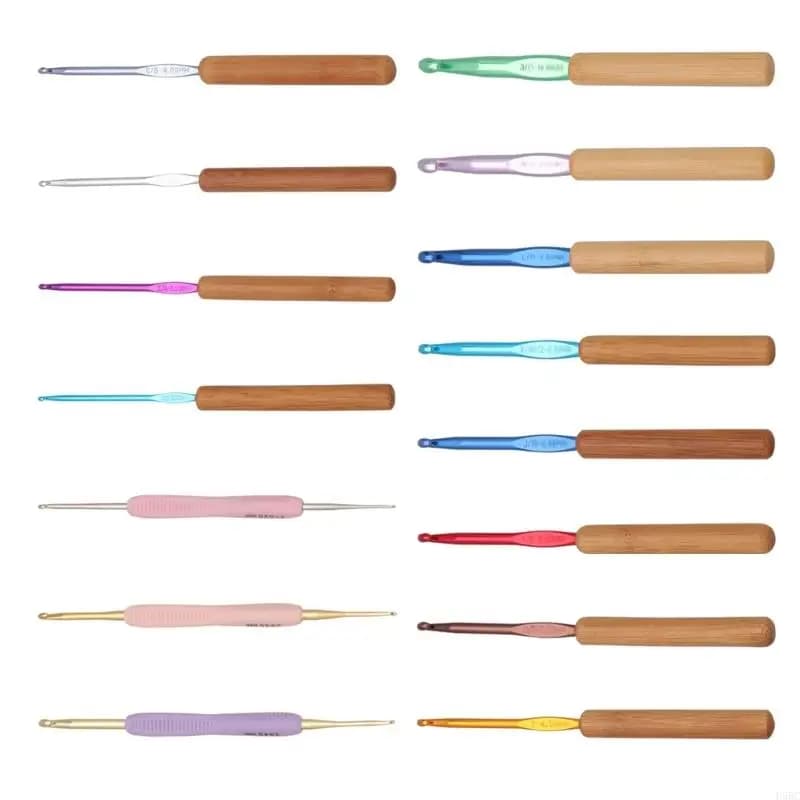 1 Set da maglia a doppia testa Set uncinetti a testa singola Set da uncinetto ergonomici per lavorare a