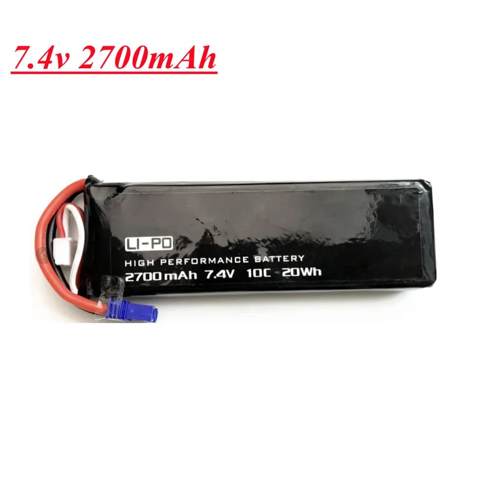 Batteria lipo 7.4V 2700mAh per Hubsan H501C H501S X4 RC Quadcopter Drone pezzi di ricambio 2s 7.4V EC2 Spina 10C 20WH Batteria