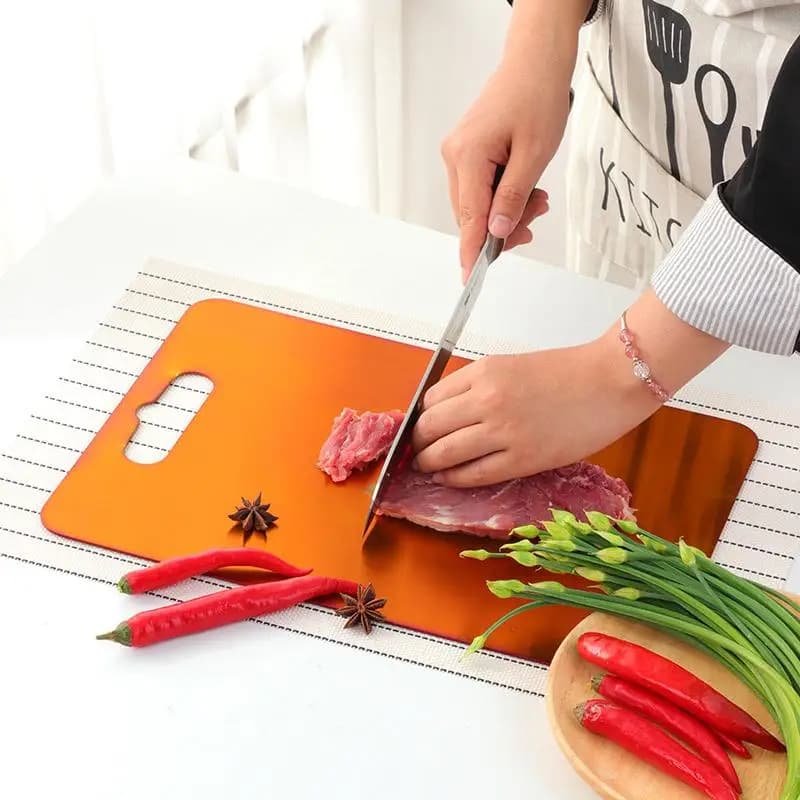 Tagliere in Acciaio Inossidabile 304 a Doppio Lato Ispessito per Uso Domestico in Cucina, Antiscivolo, per Impastare, Tagliare Verdure e Frutta