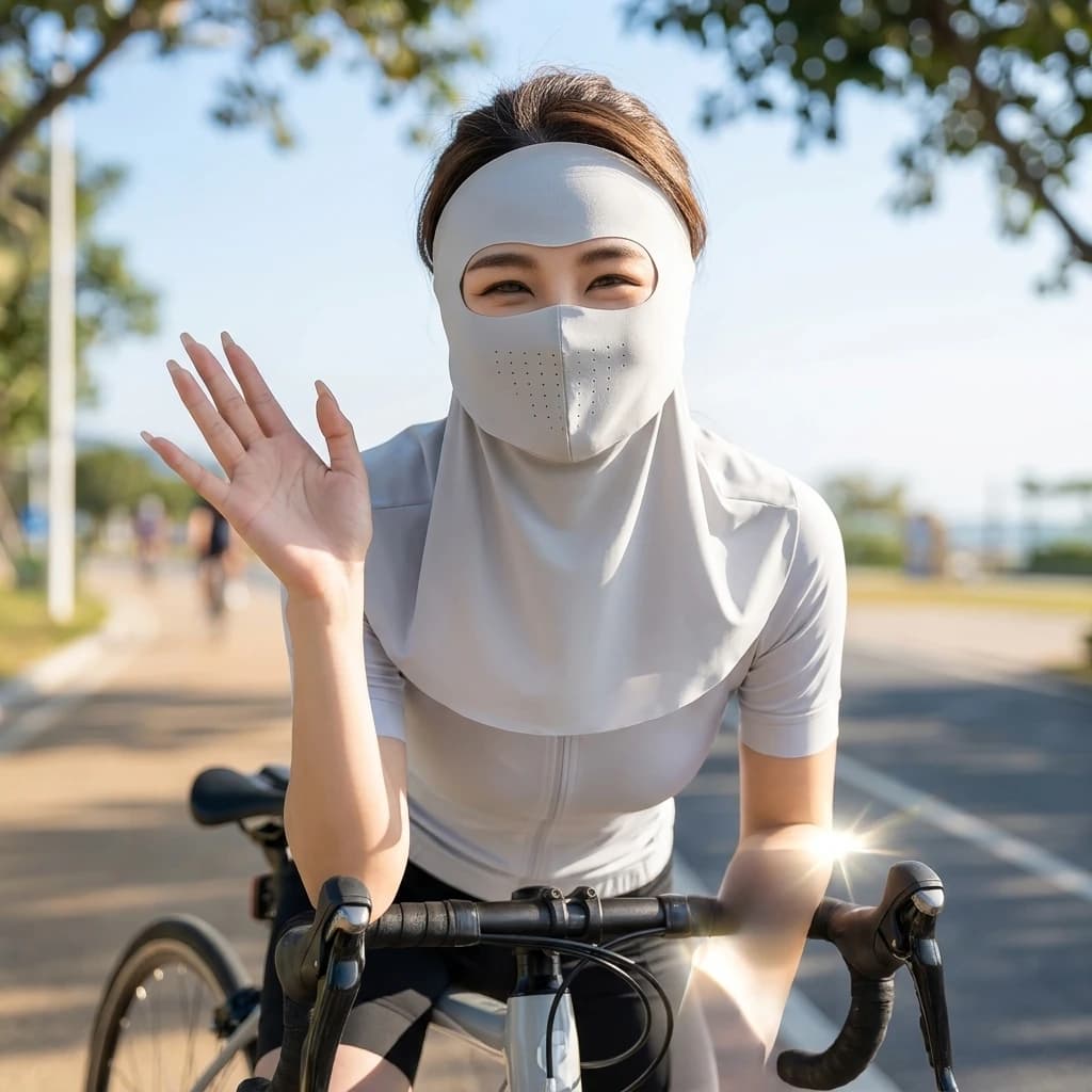 1Pc Sun Protect Mask Polyester Blend for Outdoor Activities Breathable UV Face Cover Cycling Neck Guard Travel Gear