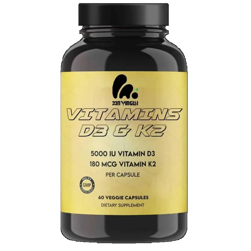 Vitamin D3 supplement capsules and vitamin K2 5000IU and 180MCG - Support for immune health