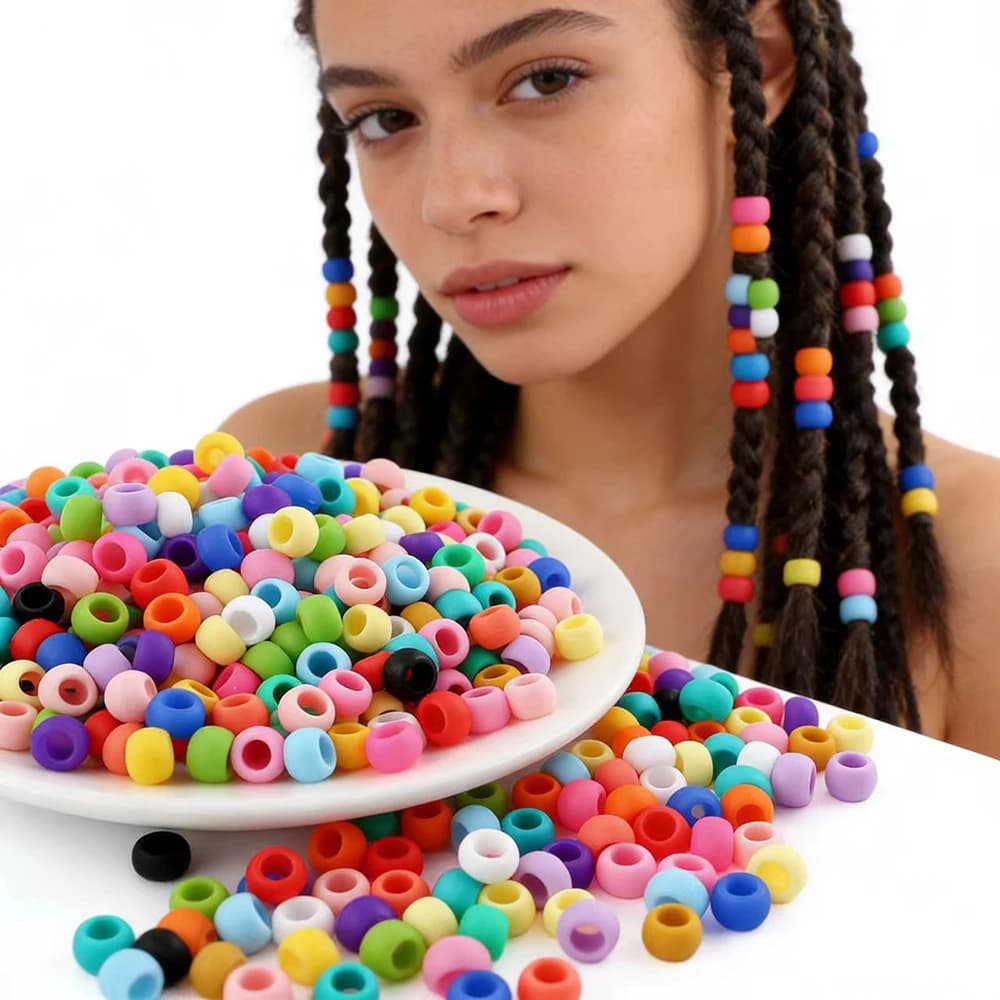 Perline distanziatrici in silicone con foro grande 6x9mm, 30 pz, per posizionamento capelli, per creazione gioielli fai da te e forniture per intrecciare capelli