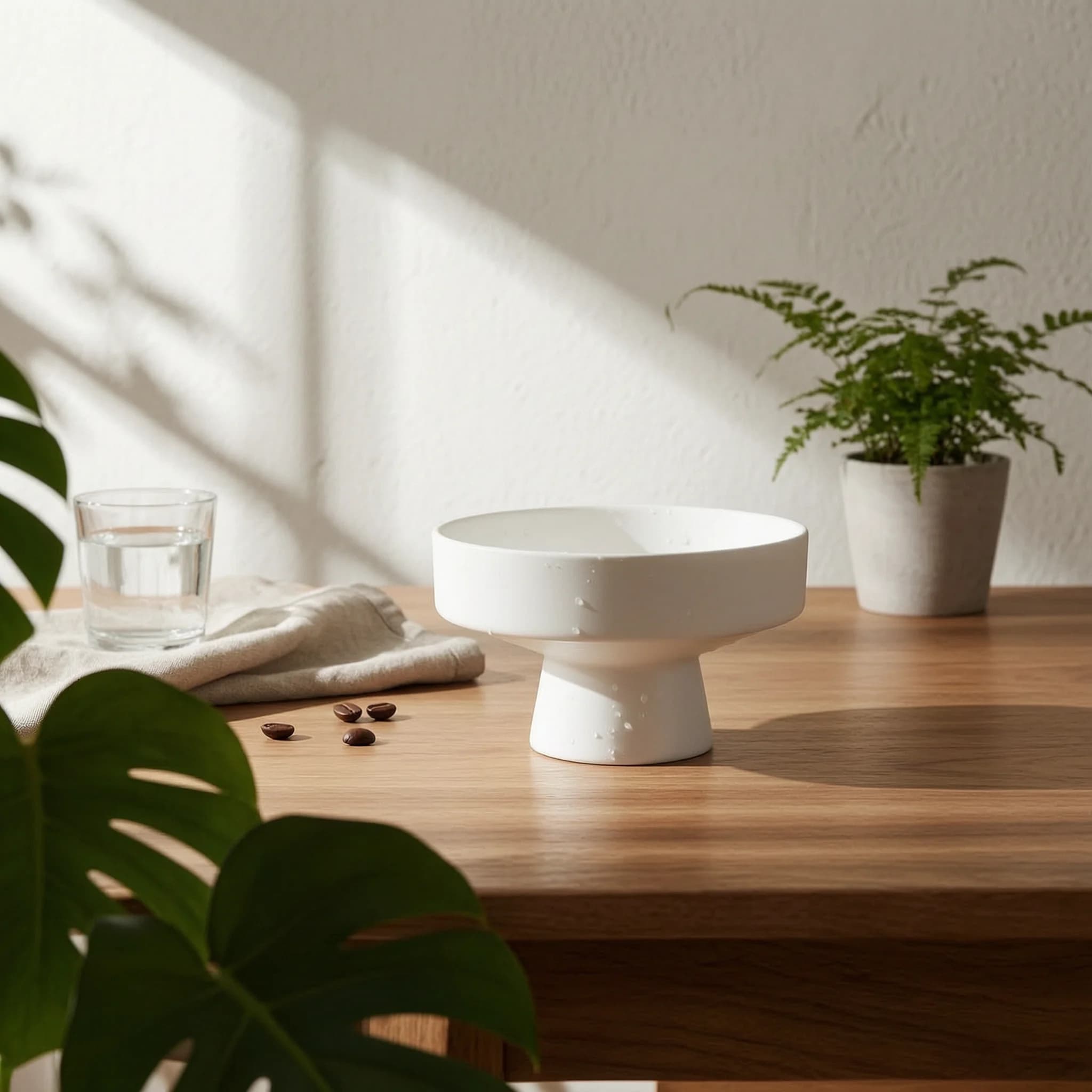 Vaso per Coltura Idroponica, Fioriera Bassa su Piedistallo, Vaso in Plastica Minimalista, Vaso Rotondo per Piante