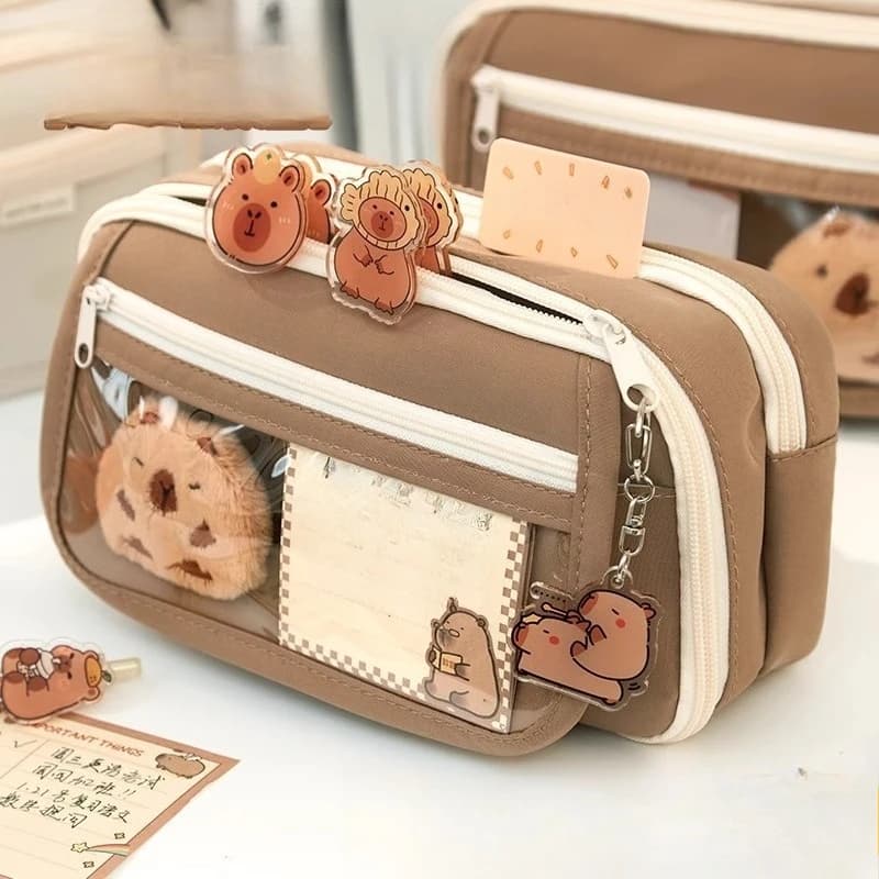 Astuccio Capybara per ragazze: scatola di cancelleria multifunzionale di alta qualità, di grande capacità per studenti delle scuole medie