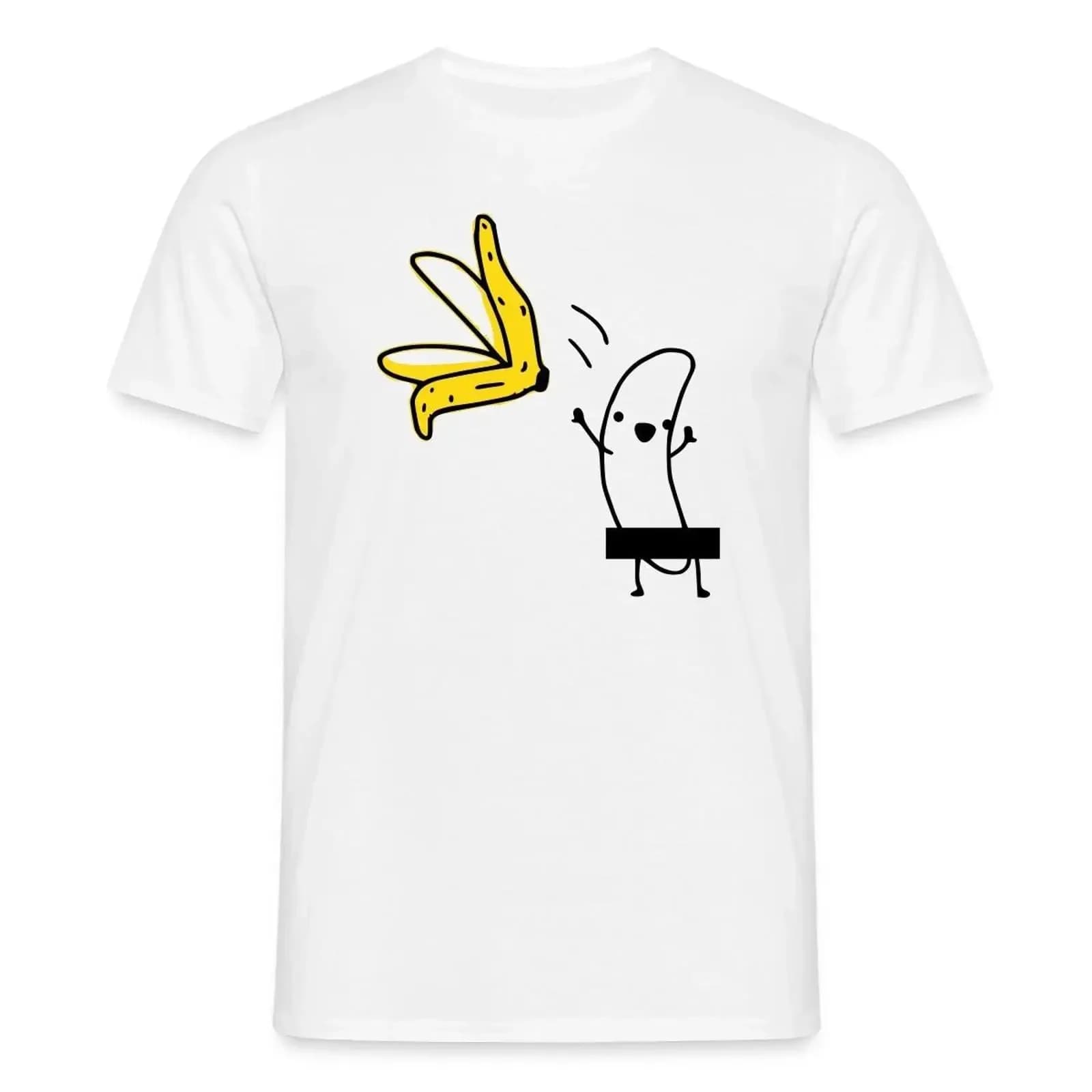 T-shirt vintage Striptease Banane Zensurbalken da uomo, lavata, unisex, firmata, elasticizzata, traspirante, versatile