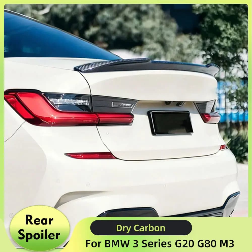 Ala spoiler per bagagliaio posteriore per auto in carbonio secco per BMW Serie 3 G20 G80 M3 320i 330i Berlina 4 porte 2020-2022 Coperchio per bagagliaio da corsa Ala labbro