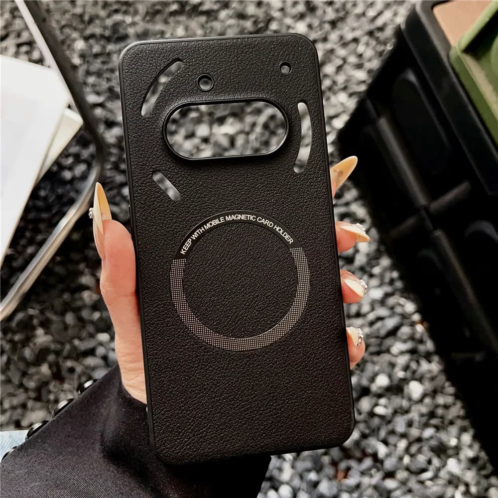 Custodia per telefono magnetica Magsafe in pelle PU da lavoro di lusso per Nothing Phone 2A Plus 3A Pro 5G Cover posteriore morbida con ricarica wireless