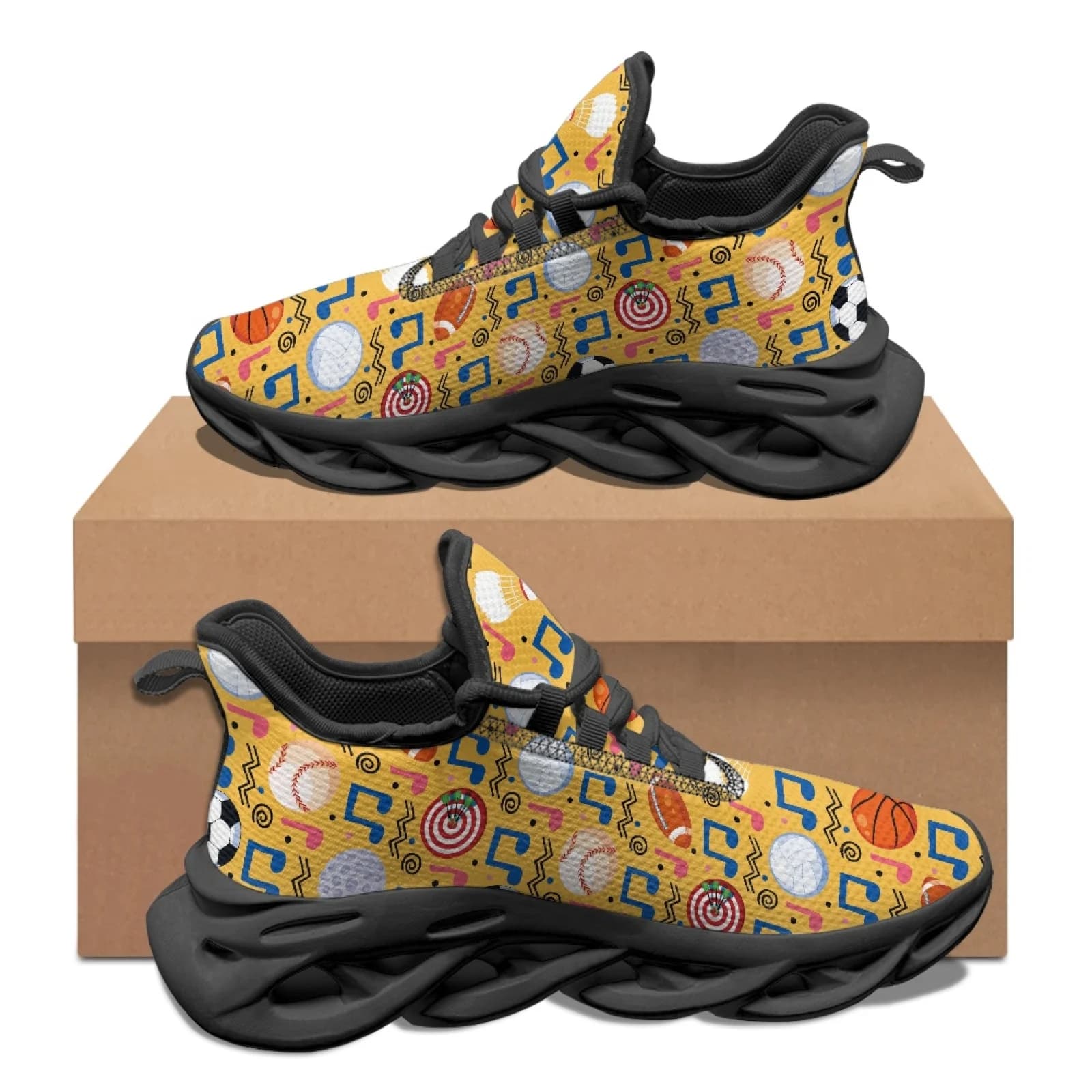 PENSTROLL Non Slip Fashion Sneakers Breathable Tennis Sneakers for Gym Mens Sport Ball