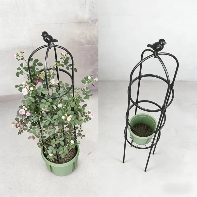 Rust-Resistant Plastic Coated Climbing Trellis 70.8 Inch Gardening Tool for Indoor And Outdoor Potted Plant Support