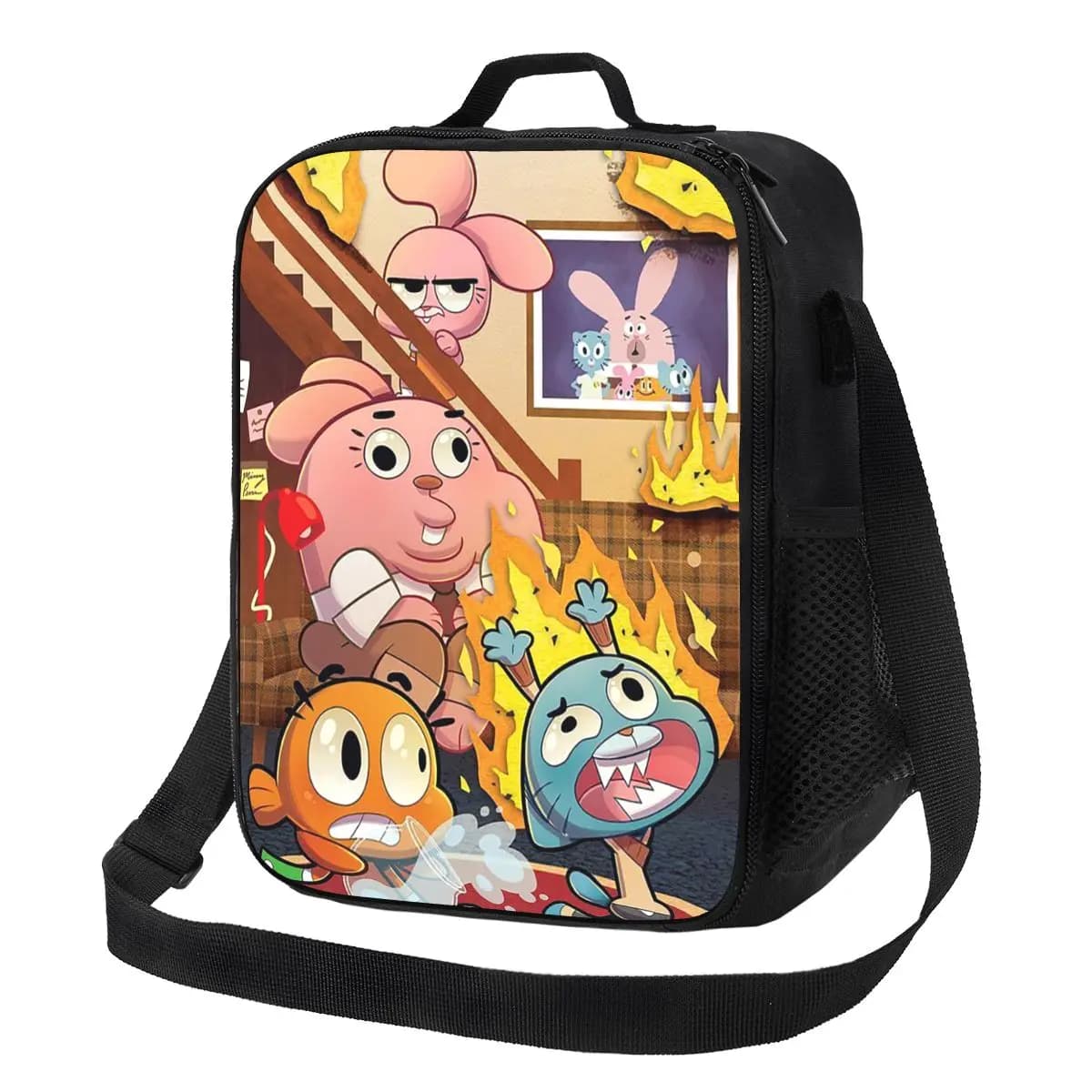 The Amazing World Of Gumball Borsa per il pranzo isolata per cartoni animati per la scuola Scatole per alimenti per picnic Contenitore portatile per il pranzo