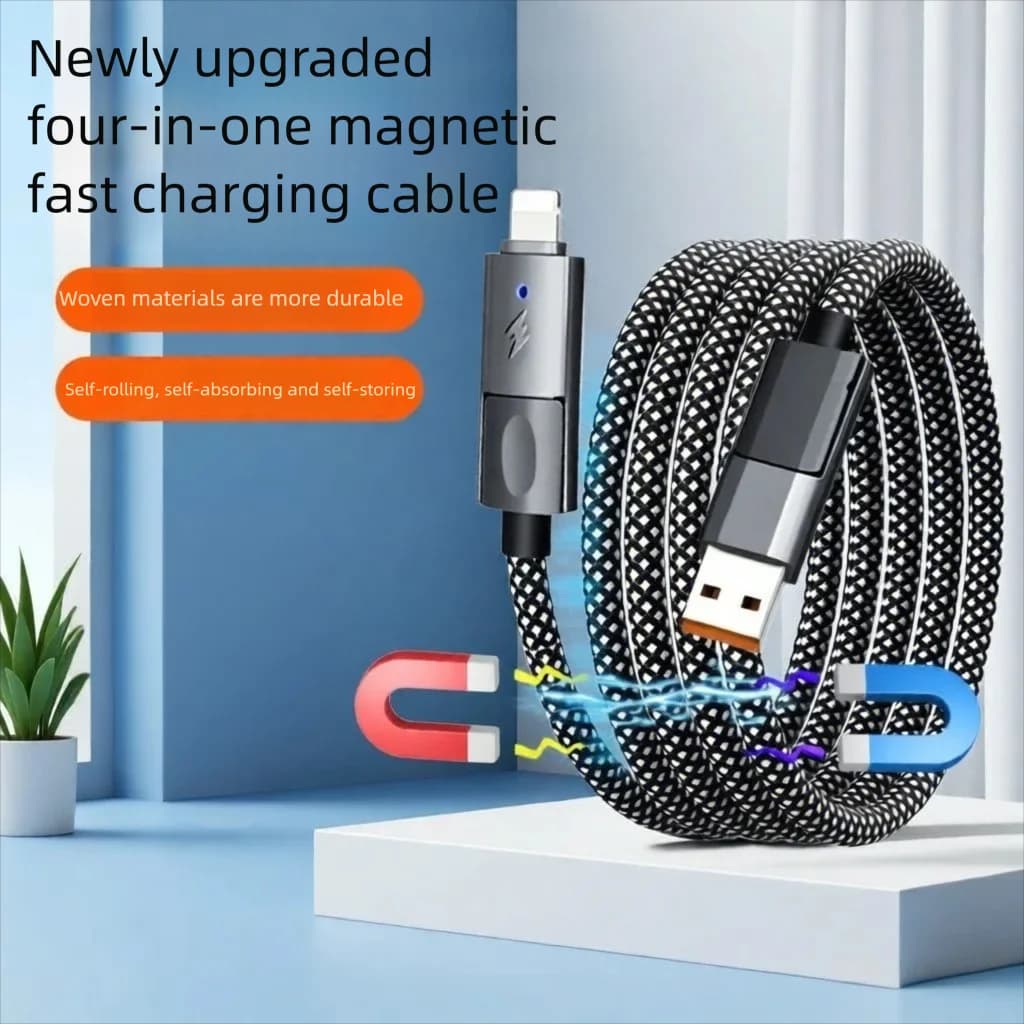 100W Magnetic Cable USB C To Type C Fast Charger for iPhone15 Xiaomi USB A To TypeC Data Charging Wire tablets MacBook