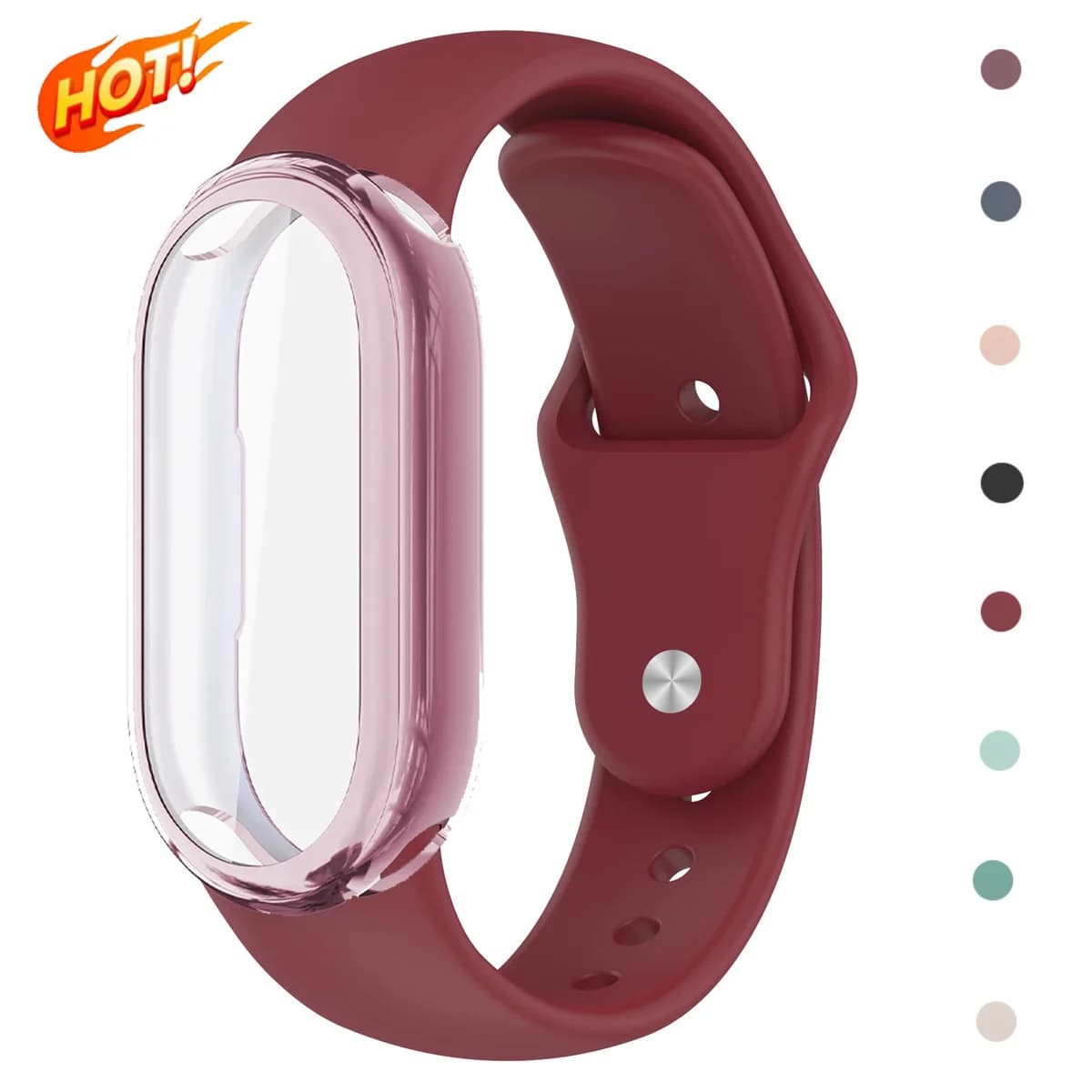 Custodia + Vetro + Cinturino in Silicone per Xiaomi Mi Band 10 9 8 e Protezione Schermo in TPU per Mi Band 8 9 10