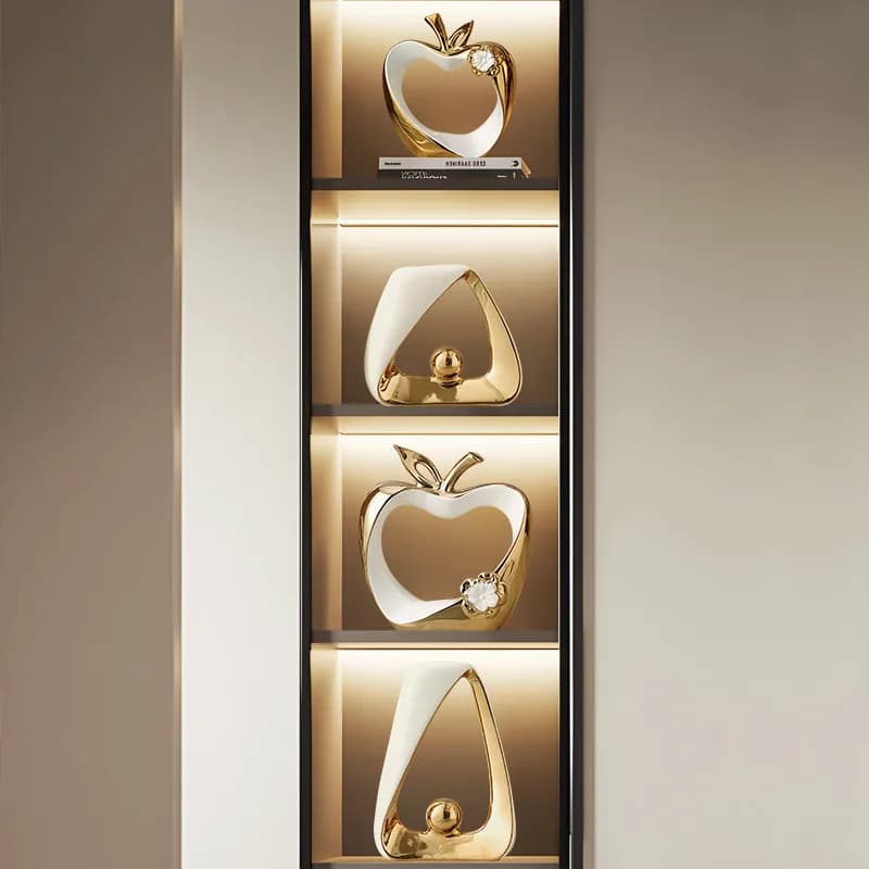 Artigianato in ceramica cava dorata, sculture modello Apple, palline di cristallo, Foyer, armadietto del vino, accessori per la decorazione d'interni