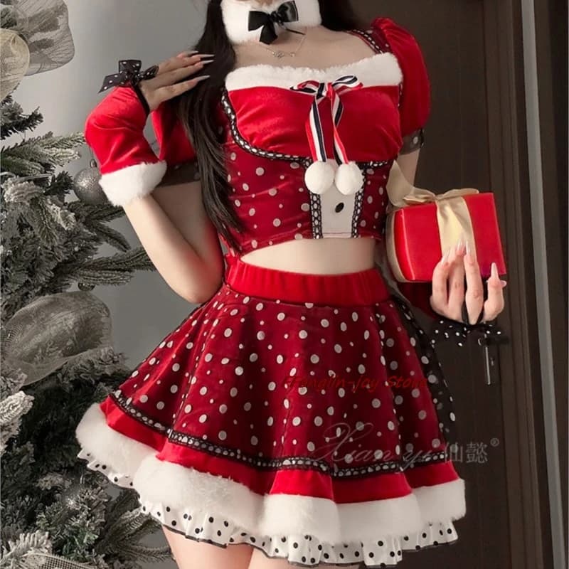 Mascara Disfraz Christmas and New Year's show costume, pure and seductive style, for women cosplay, Christmas dance