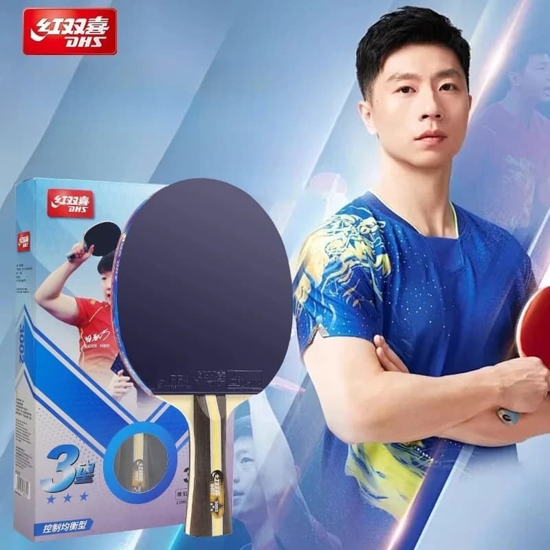 DHS Lower ping pong racket 7-layer pure wood for adult students Ping pong rack for club training H3002 H3006