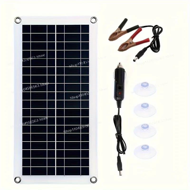 Kit pannello solare portatile 12V 18V - con efficiente interfaccia di ricarica USB, adatto per telefoni cellulari, automobili, campeggio camper all'aperto