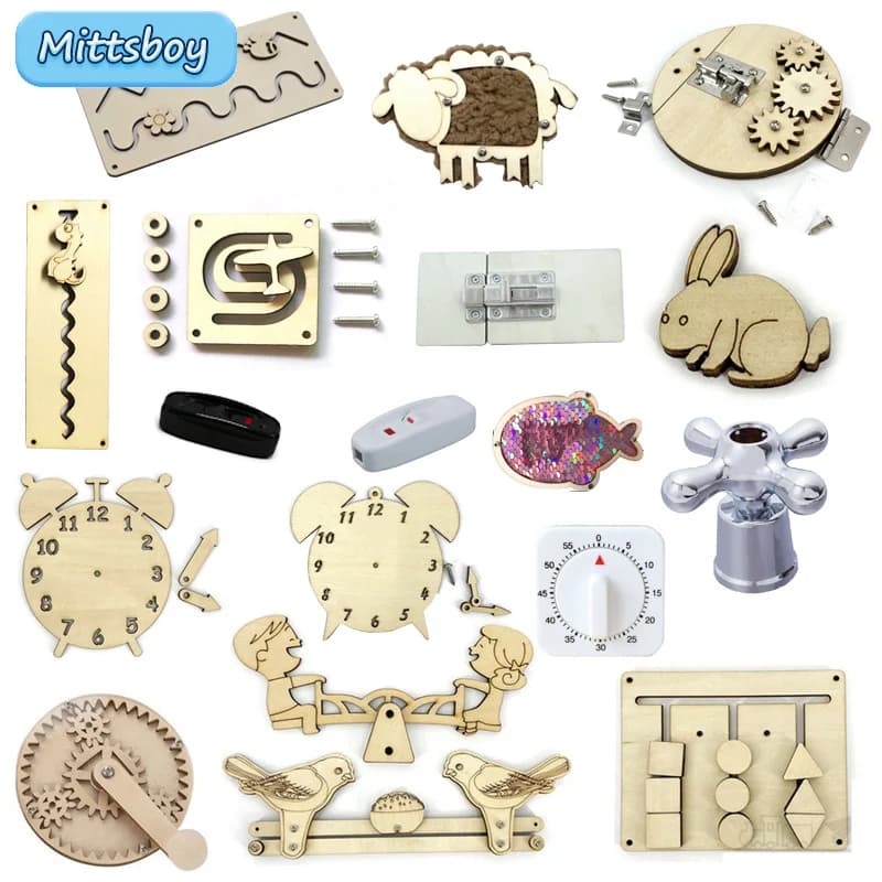 Bordo lavorato presepe Pet culla piastra inferiore accessori fai da te altalena interruttore valvola trucioli di legno quadrato rotondo giocattolo educativo per bambini