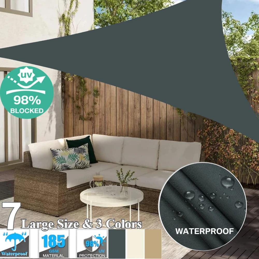 7M/5M/3M/2M Triangolo Grande Impermeabile Tenda Da Sole Vela Baldacchino Per Giardino Esterno Patio Tendalini Piscina Parasole panno
