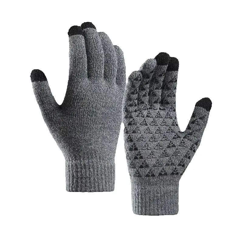 Winter Touchscreen Gloves for Men, Thermal Knitted Gloves with Non-Slip Grip for Cycling & Phone Use