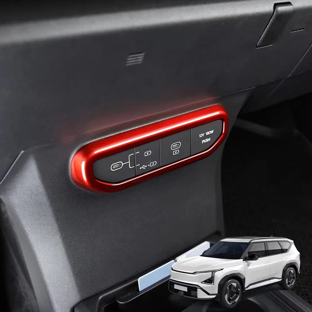 1 Pezzo Accessorio per Interni Auto, Cornice Protettiva in ABS per Presa USB Caricatore per KIA EV5 2025 2026 Guida a Sinistra