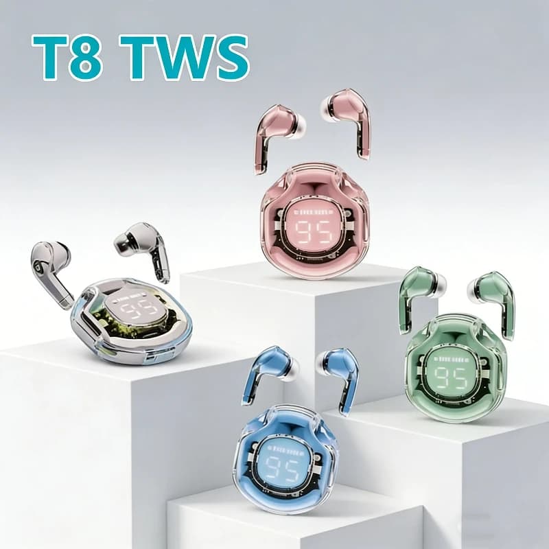 NEW Wireless T8 TWS Bluetooth 5.3 Headphones for Sports and Gaming