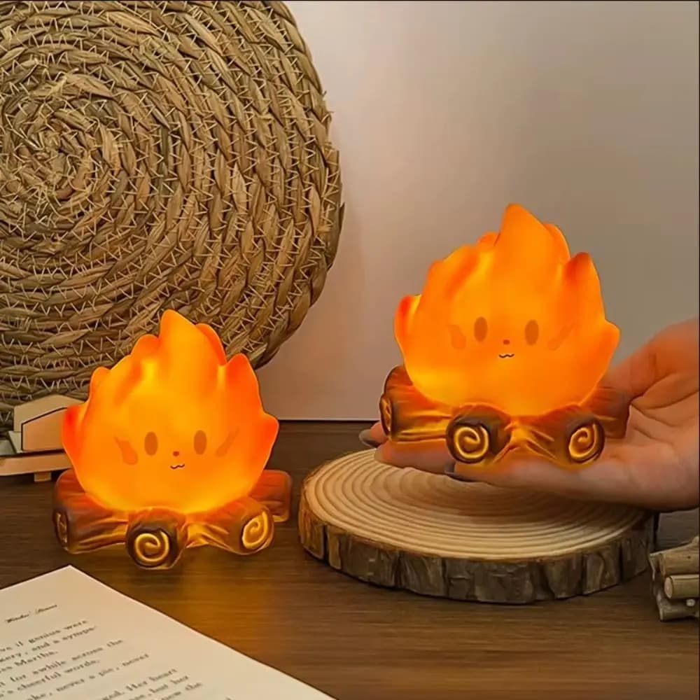 Flame Design LED Electronic Candle Lamp Bonfire Ambience Nordic Design Night Light Cute Cartoon LED Light Ambient Decor Ornament