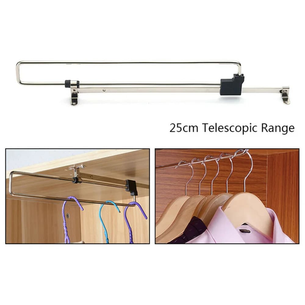 Nice Portable Practical Pratical Useful Pull Out Hanger Parts Iron + Plastic NeW Clothes Holder Household Rail