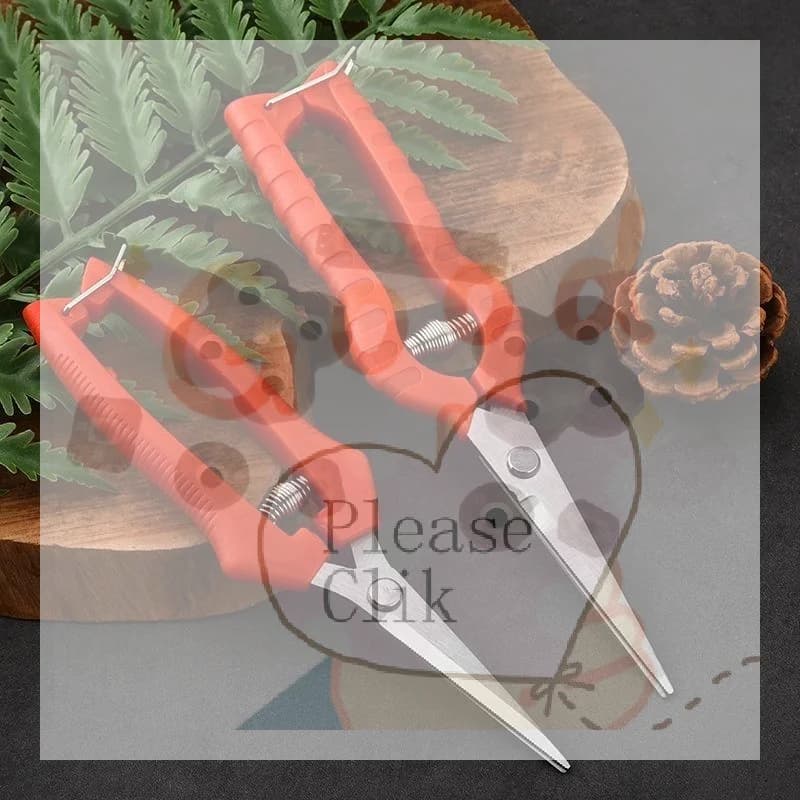 【HG】1Pcs Stainless Steel Garden Pruning Shears Non Slip Red Handles Spring Loaded Design For Trimming Plants Home Gardening Use