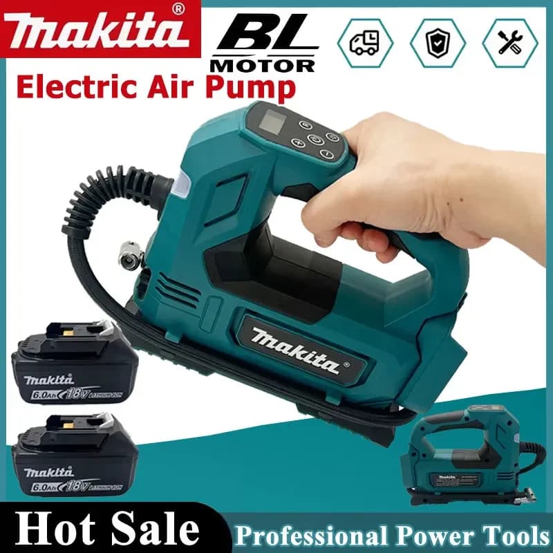 Compressore d'aria elettrico portatile Makita automatico senza fili per pneumatici auto e moto