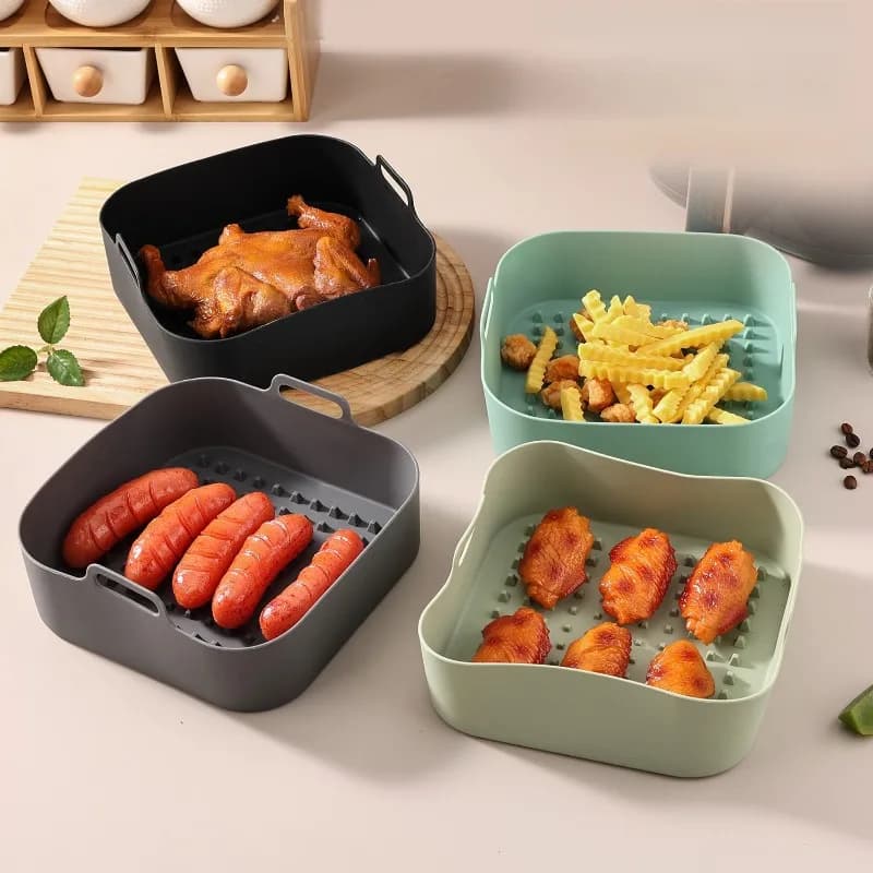 Silicone air frying pan for home cooking, easy to clean, modern and minimalist design, kitchen accessories
