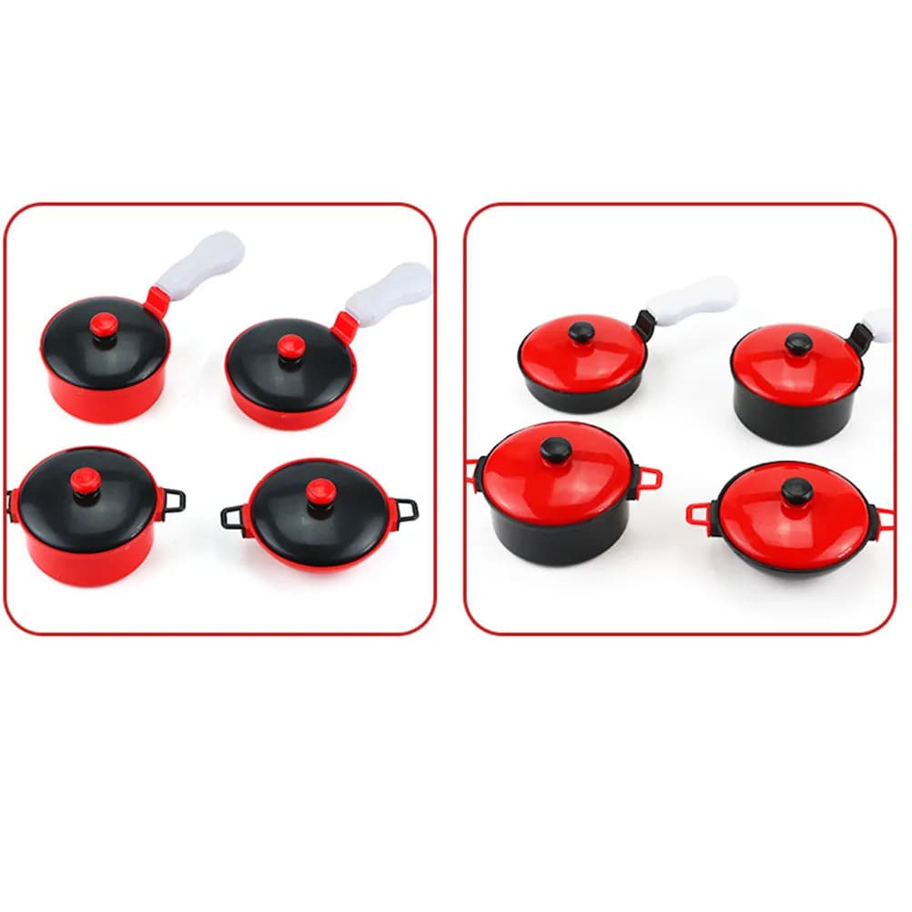 Set di Giocattoli da Cucina Simulati, Divertenti Giochi di Ruolo Educativi con Fornello a Induzione Simulato, Nero Bianco Rosso