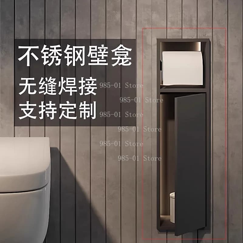 Portasciugamani e Porta Scopino da Bagno a Scomparsa in Acciaio Inox, per Hotel
