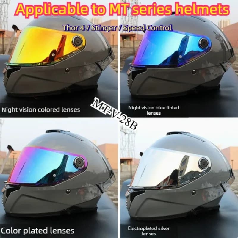 Per MT Raytheon 4/Stinger 2/Speed Control Lenti per casco MT-V-28B Protezione solare per moto Lenti universali per tutte le stagioni