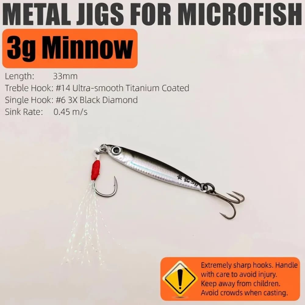 3g Weight Mini VIB Fishing Lure 5g Weight Metal Material Micro Iron Plate Treble Hook Artificial Bait Metal Jig Bait