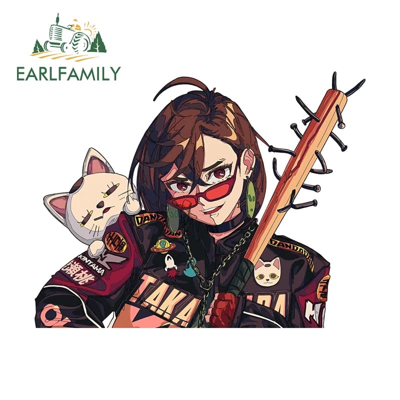 EARLFAMILY Ayase Momo Sunglasses Car Sticker Cool Occlusion Scratch Campervan Vinyl Decal Sunscreen Surfboard Custom Printing