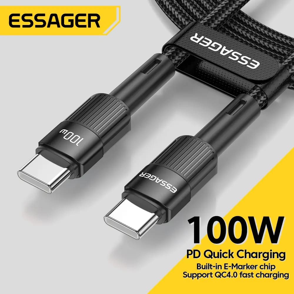 Essager 100W C to C type C USB cable C PD fast charging cable for charger for Macbook Samsung Xiaomi type C USB cable C