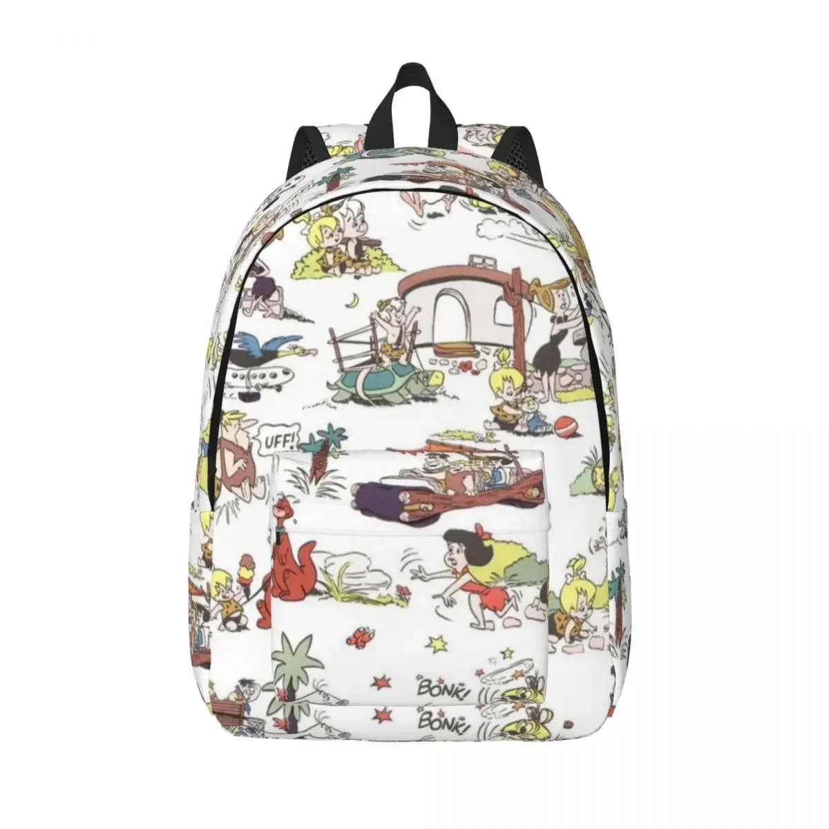 Flintstones Anime Fred Flintstone zaino con tasca High School Business Daypack per uomo donna Laptop Computer borse di tela