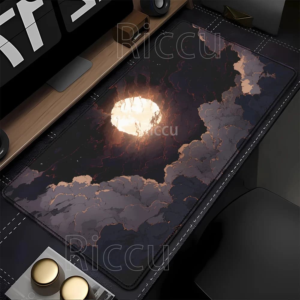 Tappetino per mouse Moon Night Cloud Accessori per ufficio in gomma Tappetino per mouse per giochi overlock esports Tastiera da gioco per PC Stampa HD Tappetino da scrivania XXL