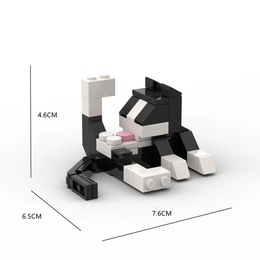 Blocchi di Costruzione MOC a Tema Animali, Set di Mattoncini Fai-da-Te con Figure di Gatti, Giocattoli Educativi per Bambini, Regali di Compleanno