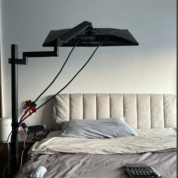 Lying down to watch the monitor, floor mobile stand, the lazy sofa bed telescopic frame, height and low angle