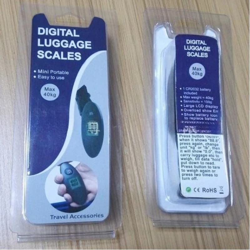 1PC 40kg/100g LCD Digital Portable Electronic Luggage Scale with Handled Suitcase Weighting Fish Hook Feature for Travel