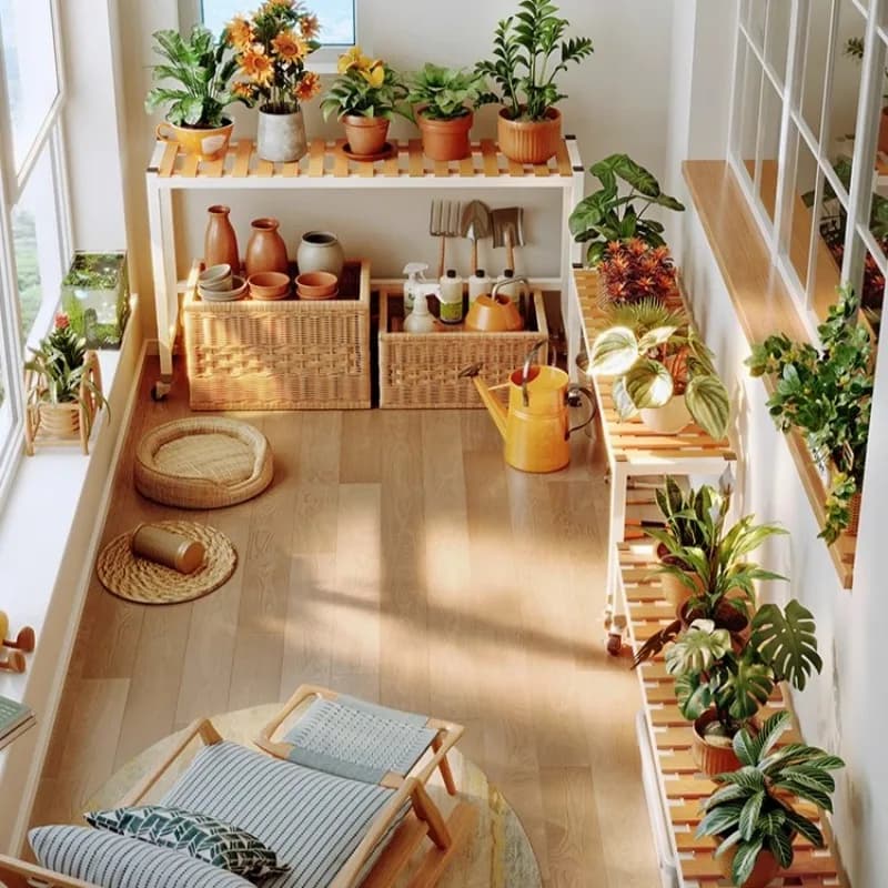 Supporto mobile per piante Scaffale per fiori multistrato per balcone/soggiorno Scaffale angolare con vasi succulenti