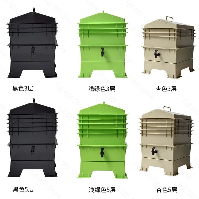 Multi‑layer Worm Composter Stackable Vermicompost Bin Kitchen Scrap Waste Fertilizer Box for Home Planting