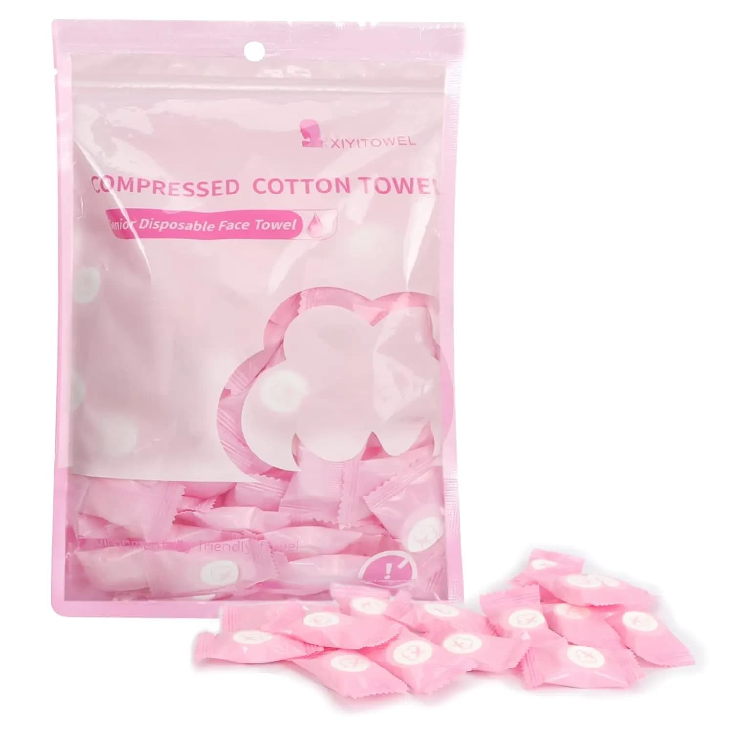 Compressed Towel 100 PCS Mini Tablets Disposable Portable Face Towel Cotton Coin Tissue Eco-Friendly for Travel, Camping, Hiking