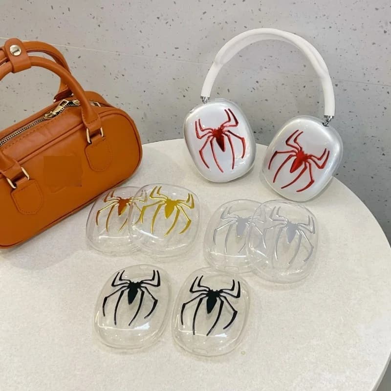 Custodia 3D a forma di ragno per Apple Airpods Max, accessori per cuffie, cuscinetti auricolari, custodia trasparente in silicone per apparecchi acustici EJBHT10