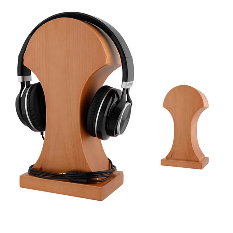 Supporto per Cuffie in Legno Massello, Espositore da Scrivania per Cuffie da Gaming e Wireless