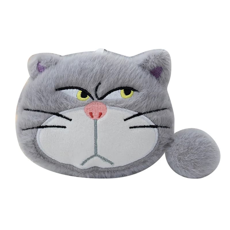 NUOVO Portamonete in Peluche a Forma di Gatto Cartone Animato, Portachiavi, Borsa Porta Auricolari, Ornamento da Appendere allo Zaino, Regalo